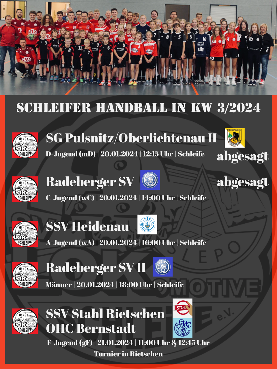 Kurzfristige Spieltagsänderung
