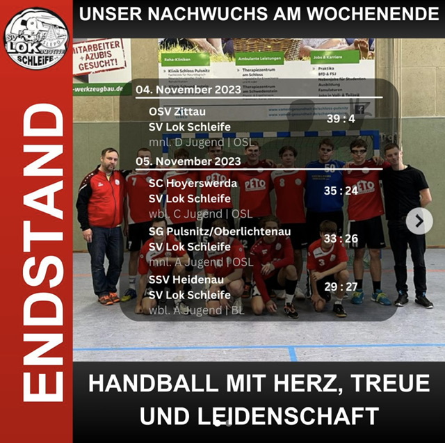 Schwarzes Wochenende für die Lok Handballer